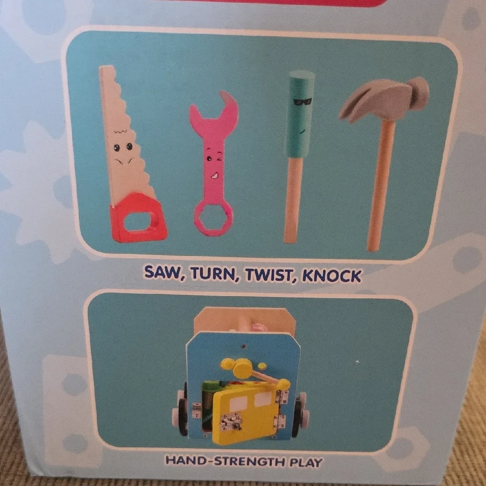 Versatile Wooden Tool Box‎ for Kids - Multicolor By Syncfun. New In Box.